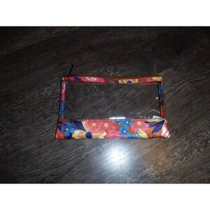 Lug Clear Floral Makeup Cosmetic Travel Pouch Bag Zipper Closure